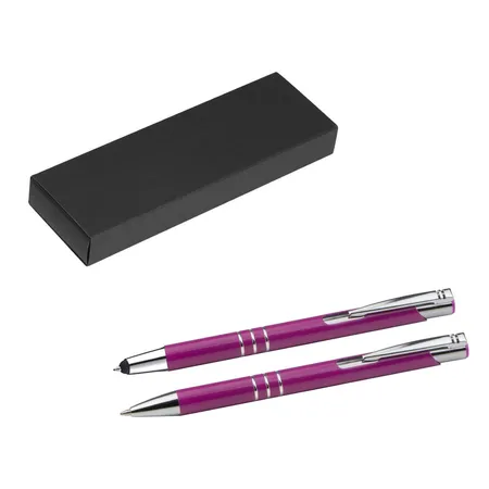 Livepac Office Metall Schreibset / Touchpen Kugelschreiber + Kugelschreiber / Farbe: beere