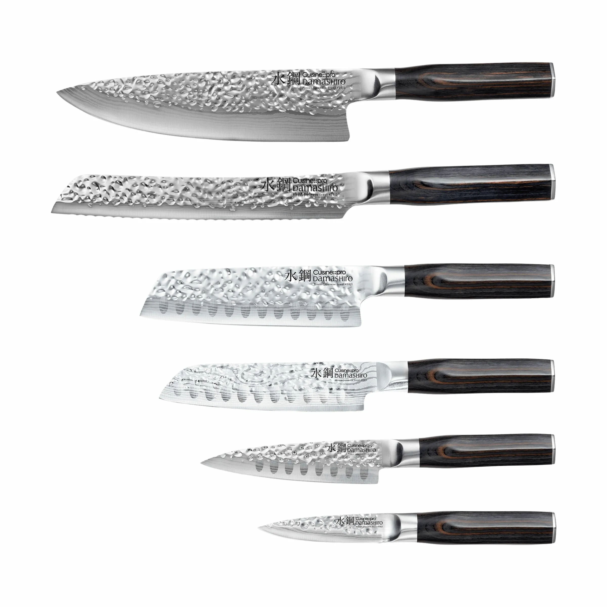THE CUSTOM CHEF™ Damashiro® EMPEROR Mokuzai Knivblok - 7 dele