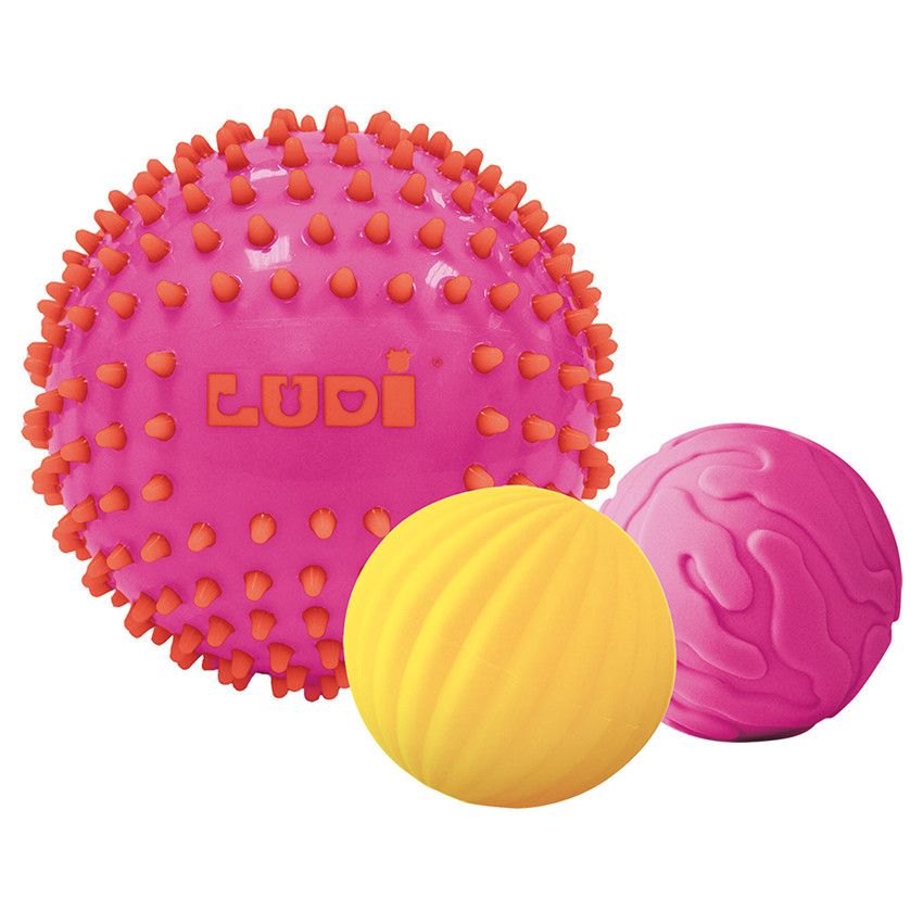 3 Balles sensorielles - Rose - Doré