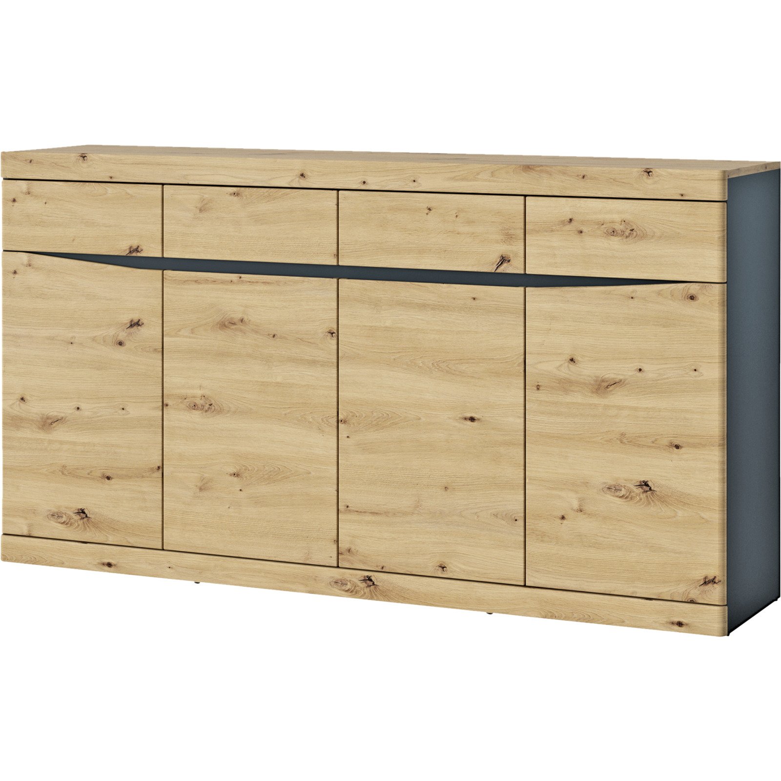 Sideboard Turino Dekor Eiche Artisan Graphitoptik 168 x 92 x 40 cm