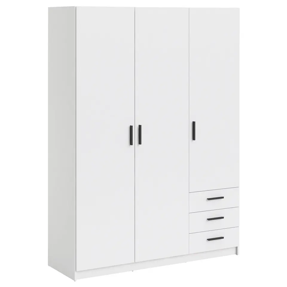 Kledingkast Sprint 3-deurs - wit - 200x147x50 cm