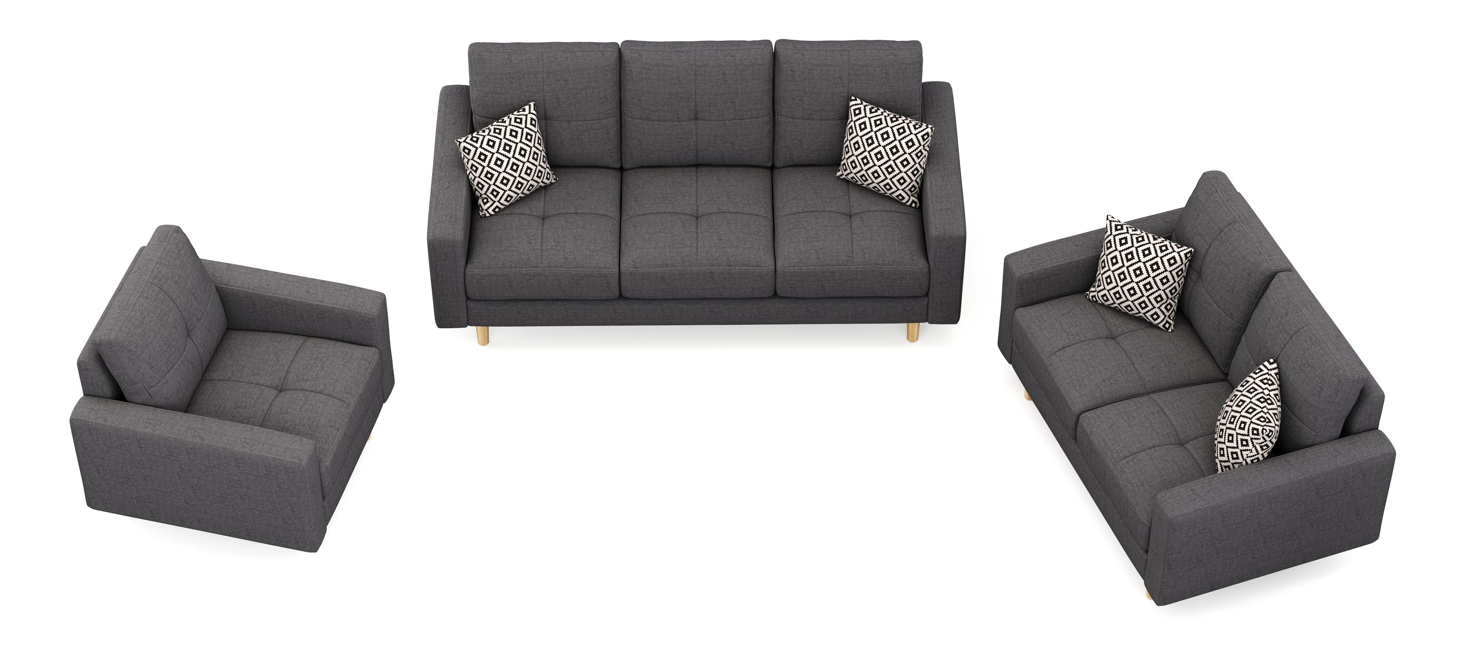 Sofa Set KAILY anthrazit