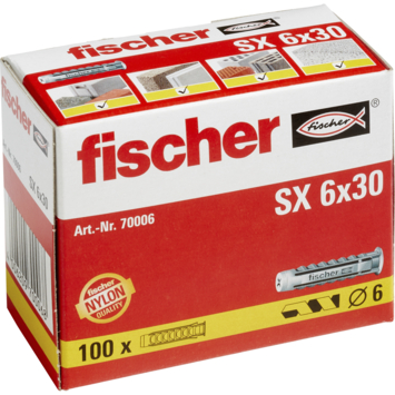 Fischer SX-plug 6x30mm 100 stuks