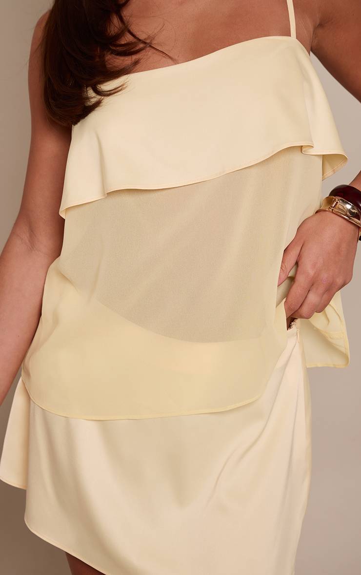 Citron Ensemble Coordonné Mini-jupe Fluide En Satin