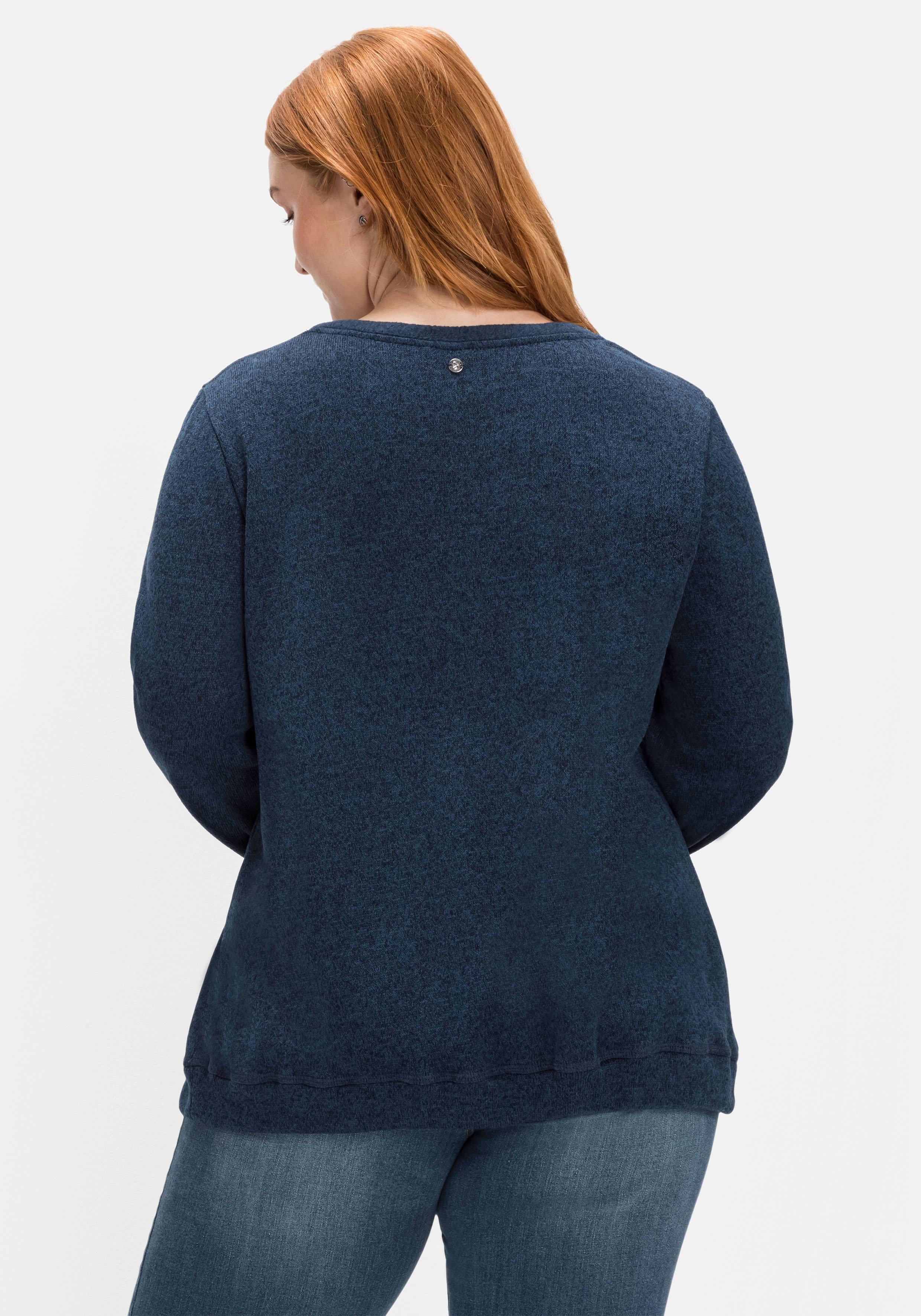 Sweatshirt aus Strickfleece, mit Saum-Tunnelzug