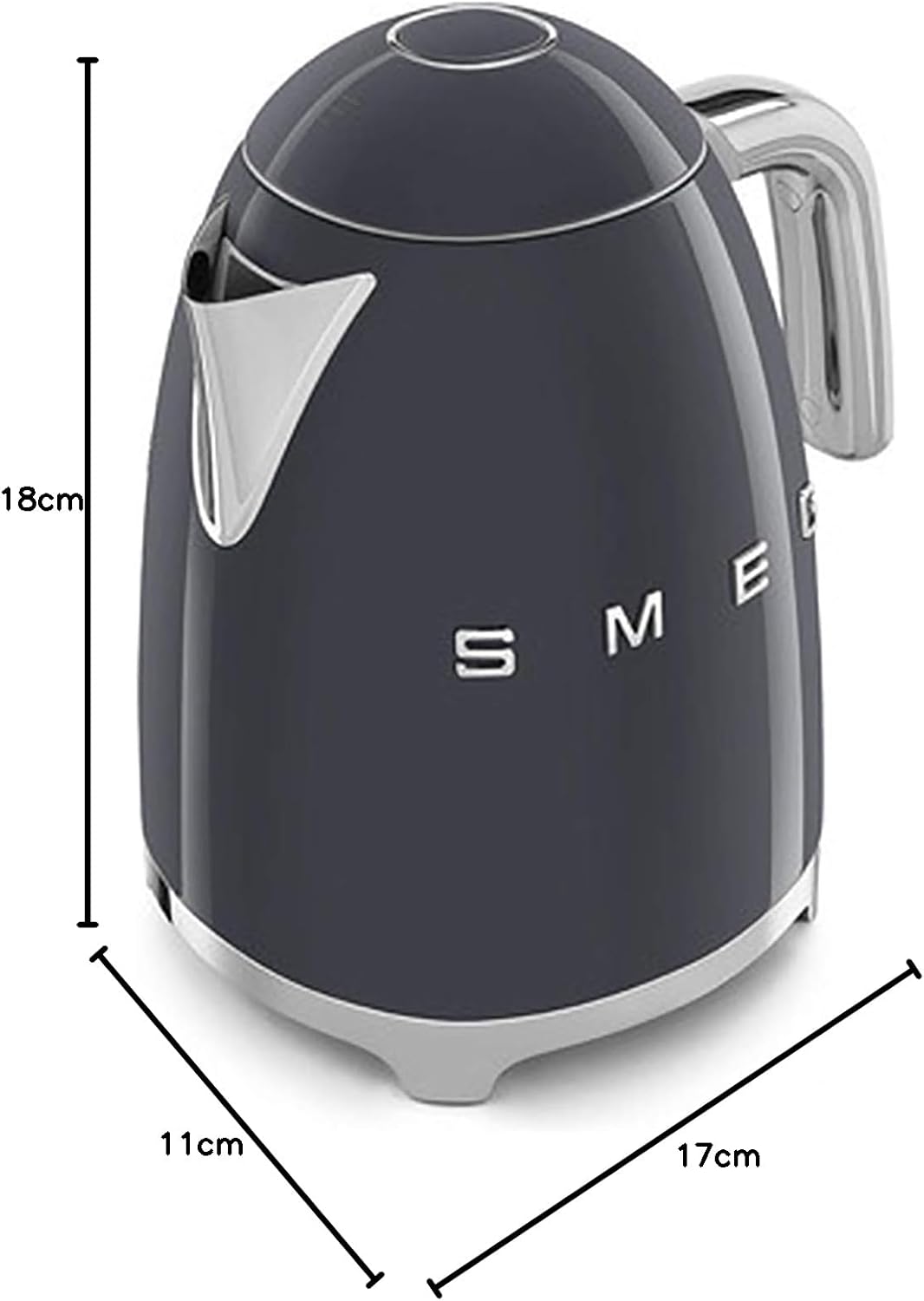 Smeg, Bouilloire Électrique KLF03PGEU 1,7 L, Filtre Anticalcaire Lavable, Arrêt Automatique de Sécurité, Indicateur de Niveau d'Eau, Base Antidérapante, Range Cordon, Puissance 2400W, Vert d'Eau