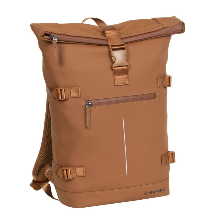 New Rebels Williams Waterproof Rolltop Rugzak Laptopvak 15,6'' Cognac
