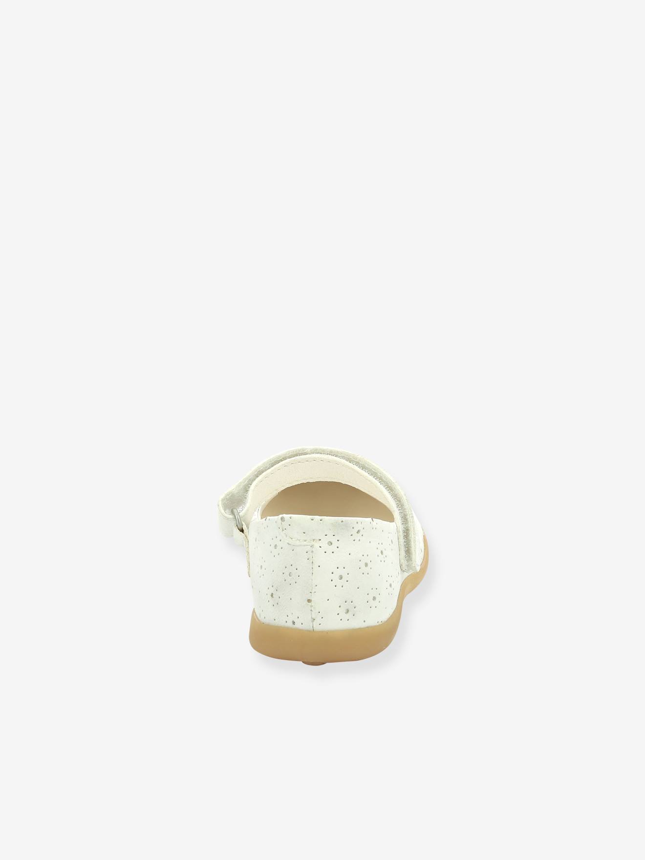 Sapatinhos infantis KICKERS® Ambellie em couro branco para meninas