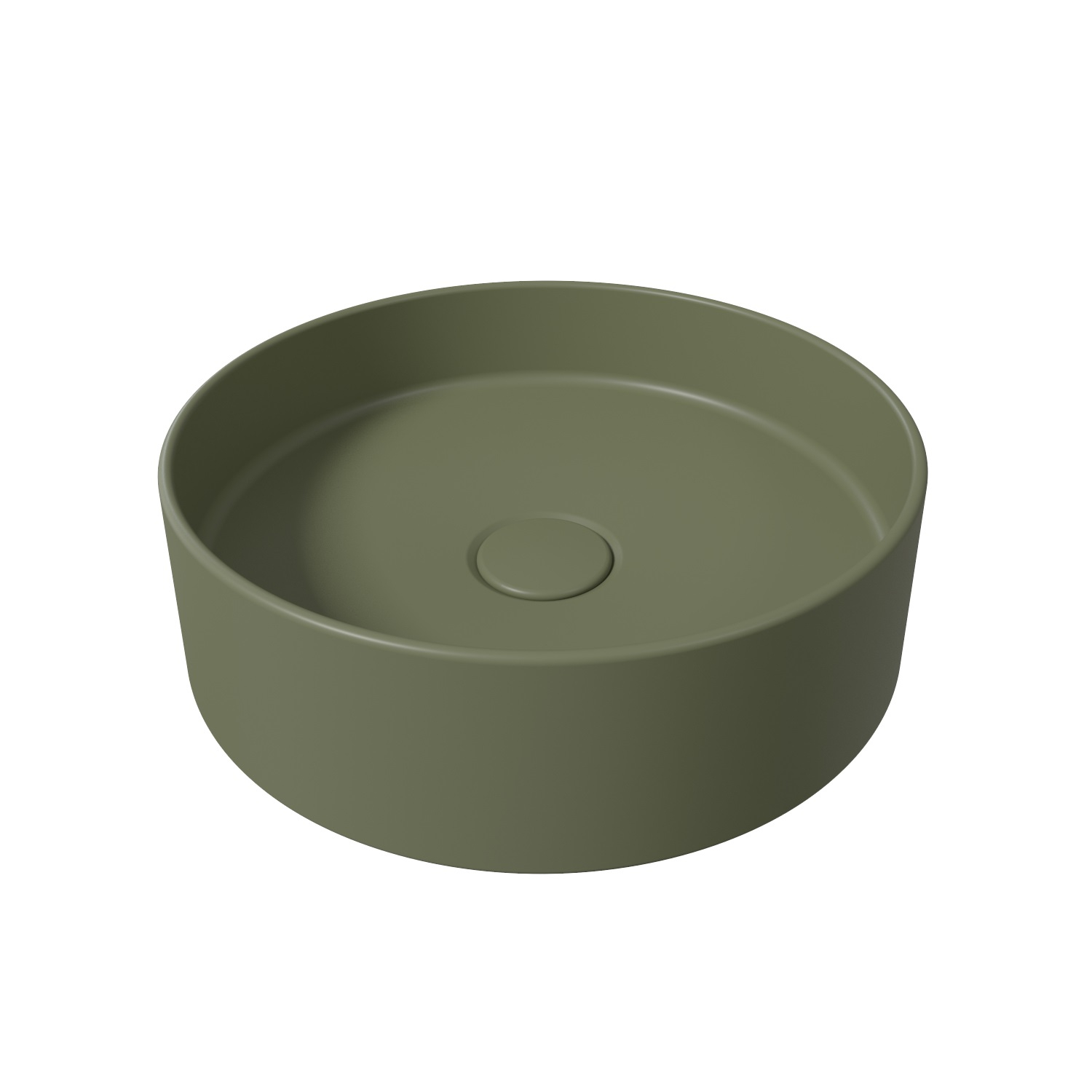 Salenzi Hide Circle opbouw wastafel waskom mat legergroen 40x12cm