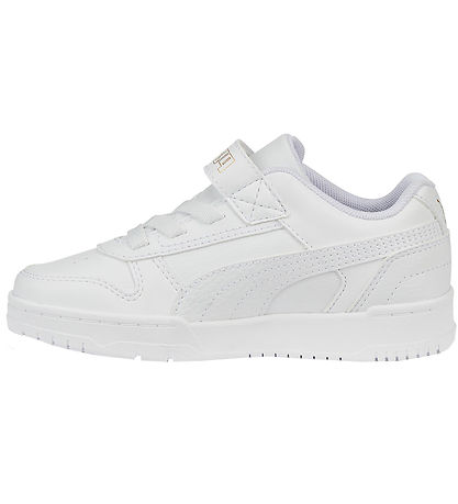 Puma Sko - Rød Game Low - Hvid m. Guld