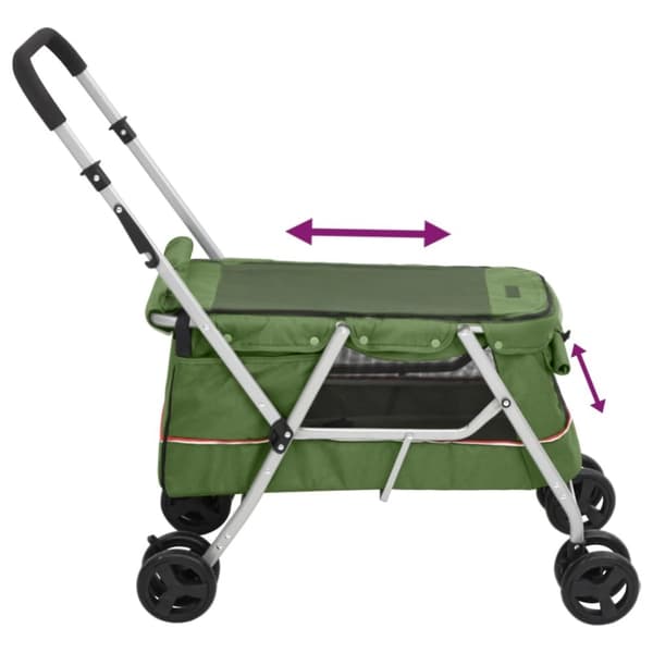 vidaXL Hundevogn sammenleggbar grønn 100x49x96 cm linstoff