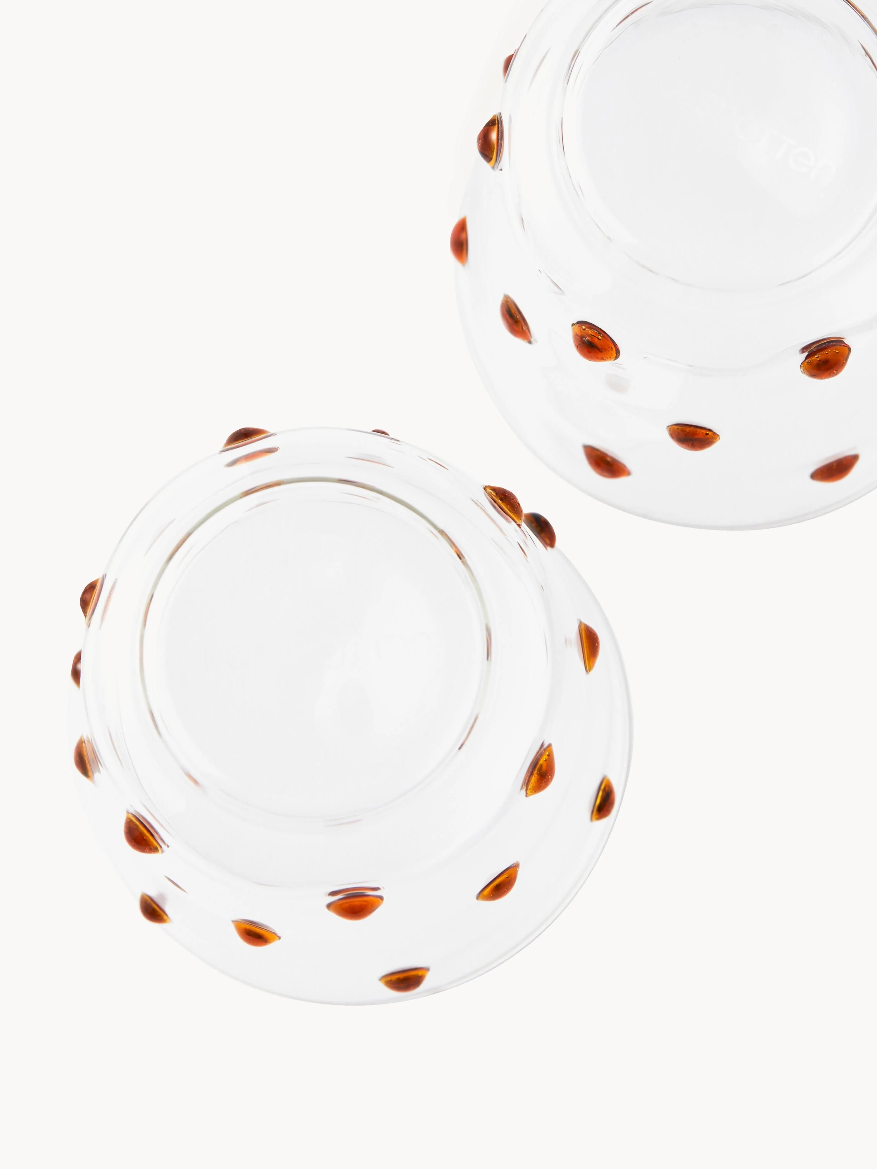 Mondgeblazen waterglazen Nob van borosilicaatglas, 2 stuks