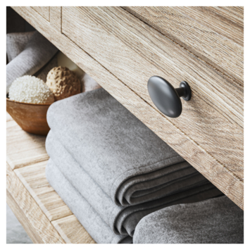 Knop Jort zwart 64mm