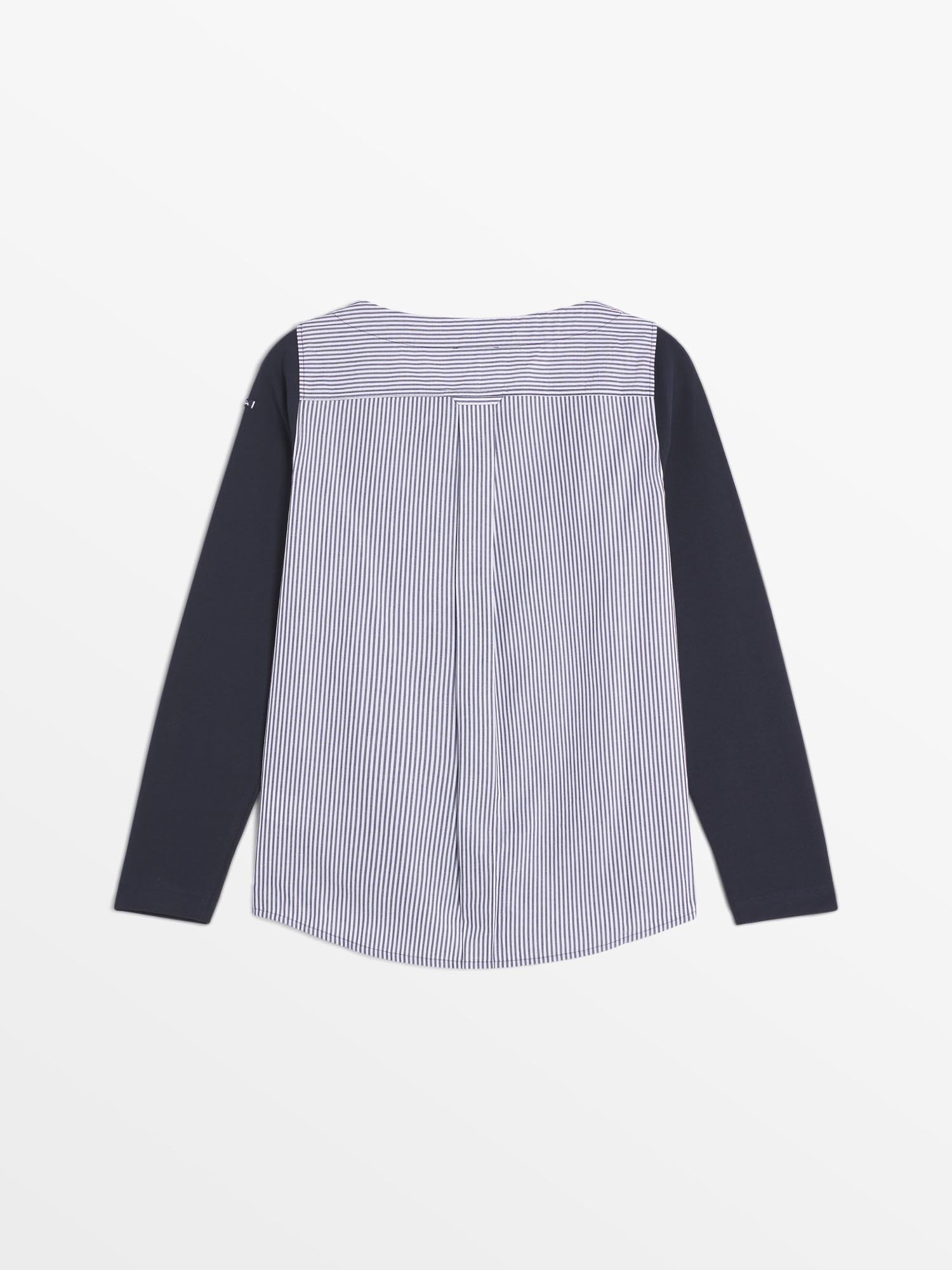 Tee Shirt Femme Esprit Nautique Manches Longues Marine