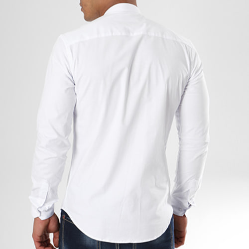 Chemise Manches Longues Col Mao Slim Fit 404 Blanc