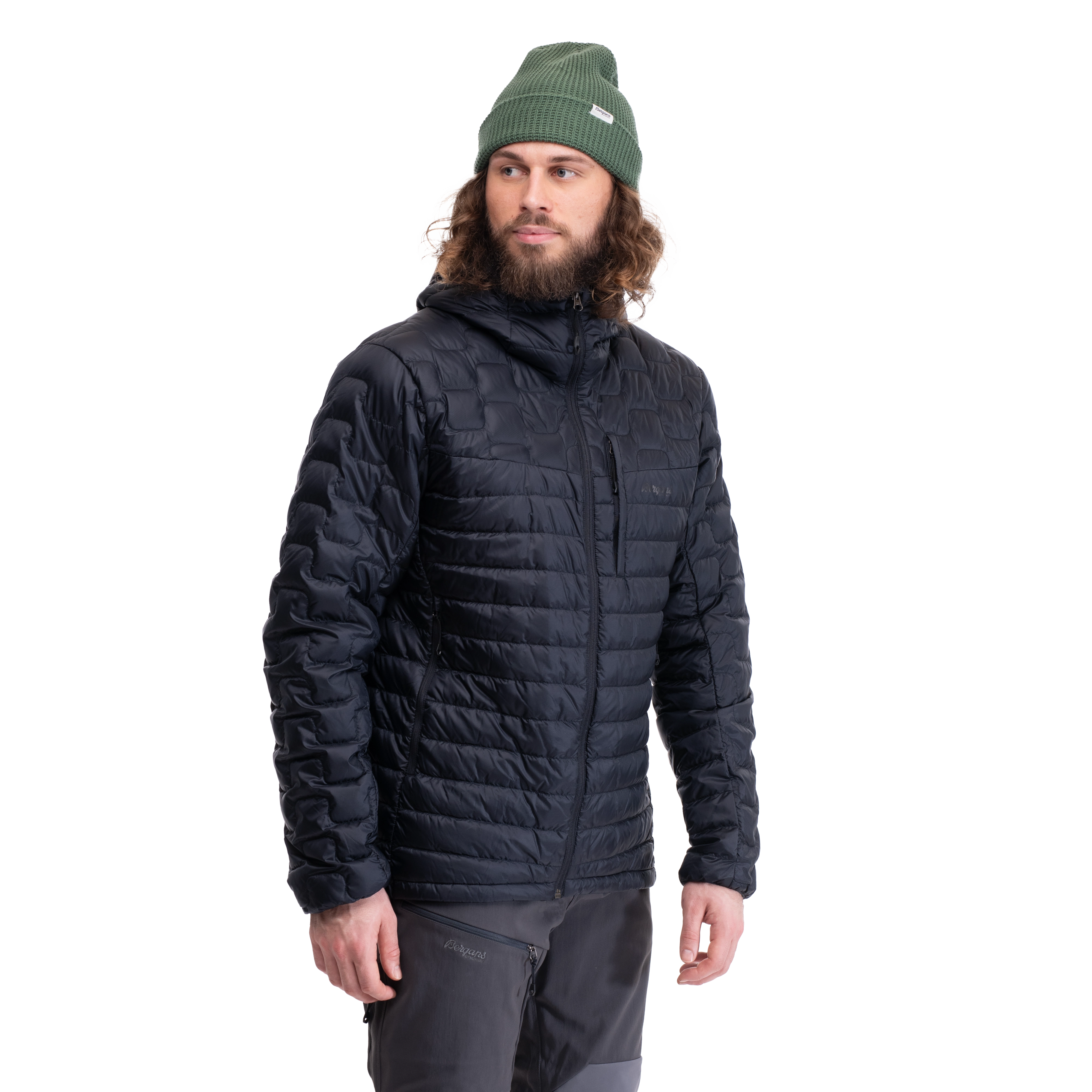 Magma Light Down Jacket w/Hood Men Black