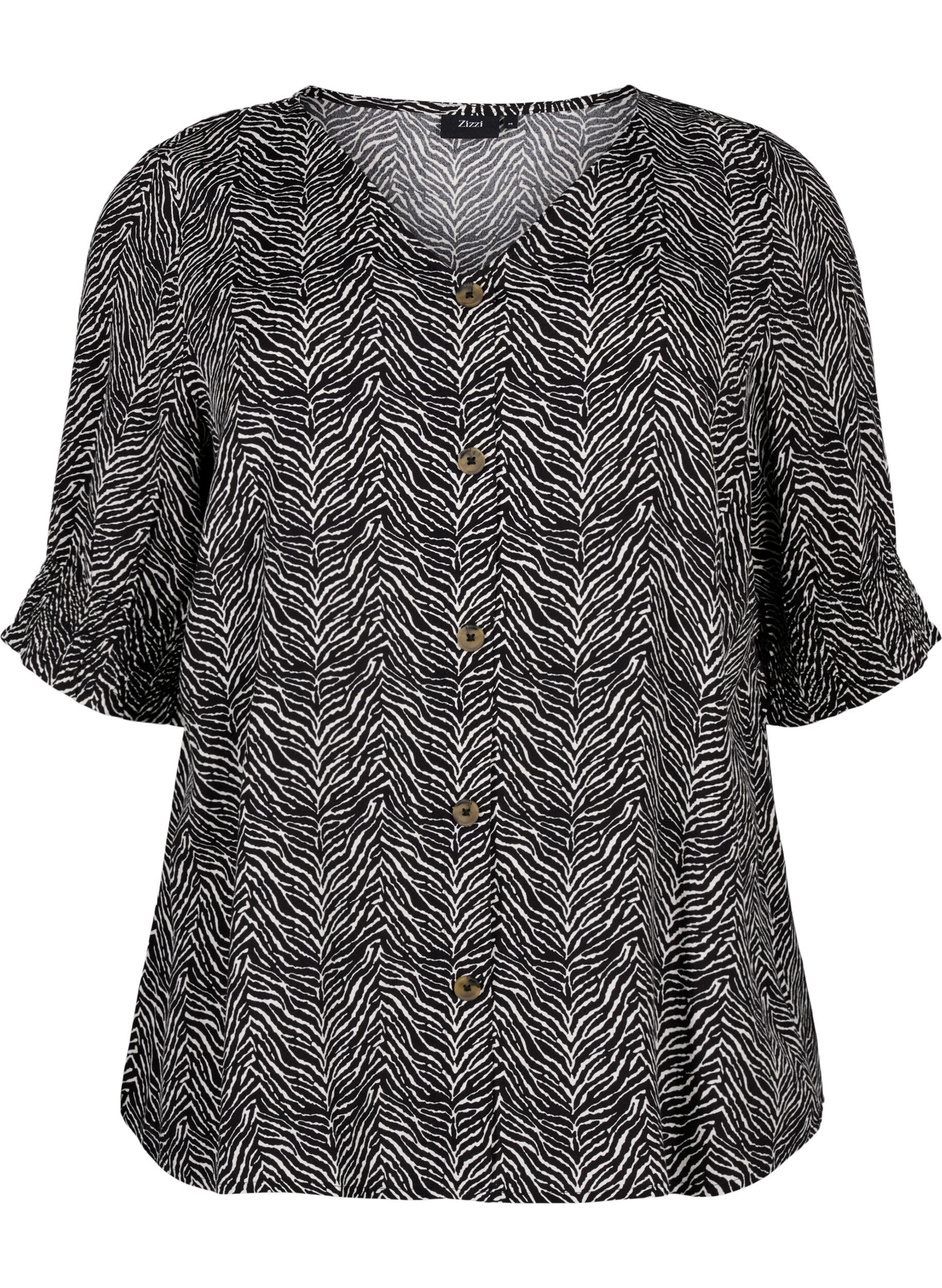 Viskosebluse med knapper