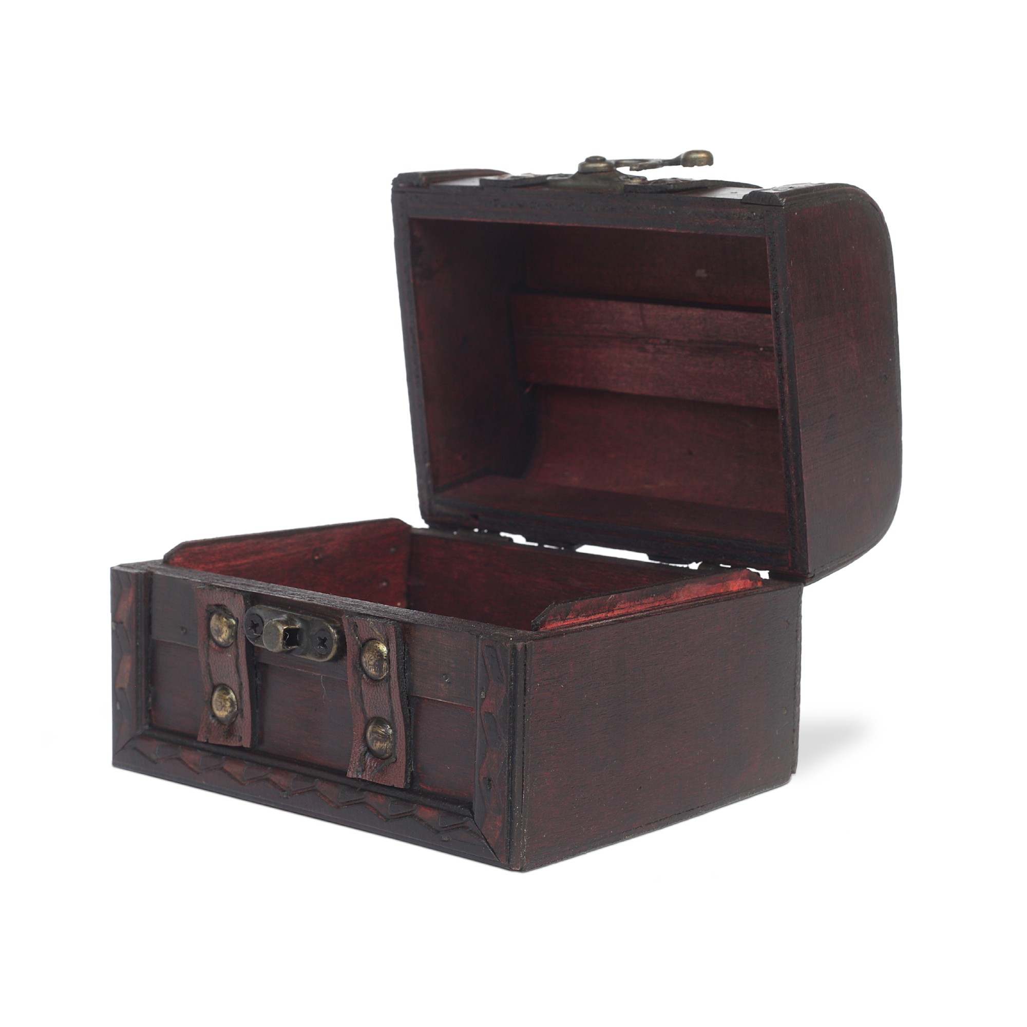 Kofferbox, braun, T 12 cm, B 9 cm, H 8,5 cm von fischer's lagerhaus