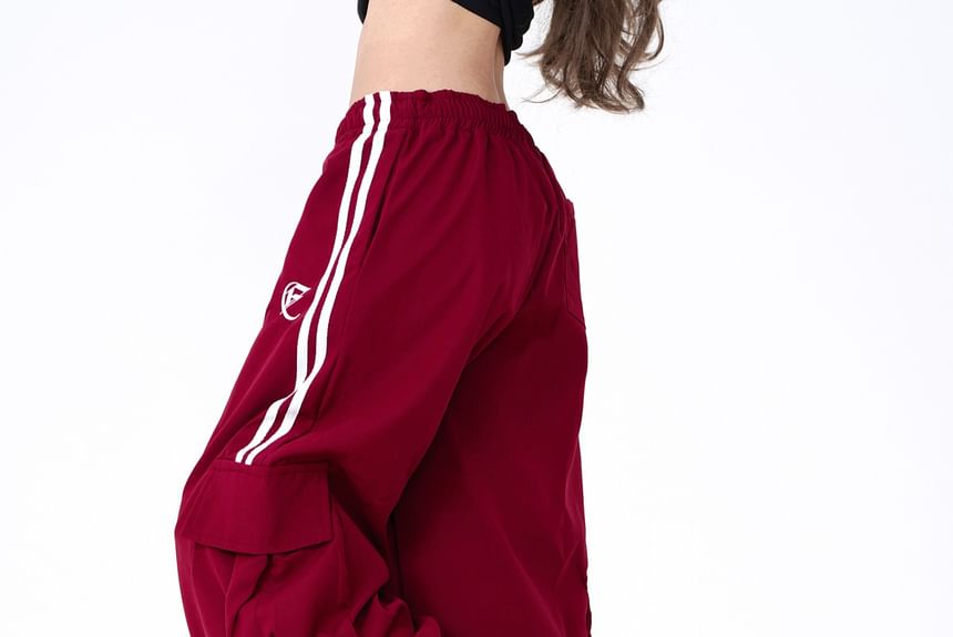Rosesand - Lage taille, gestreepte, losse, wijde joggingbroek met zakken