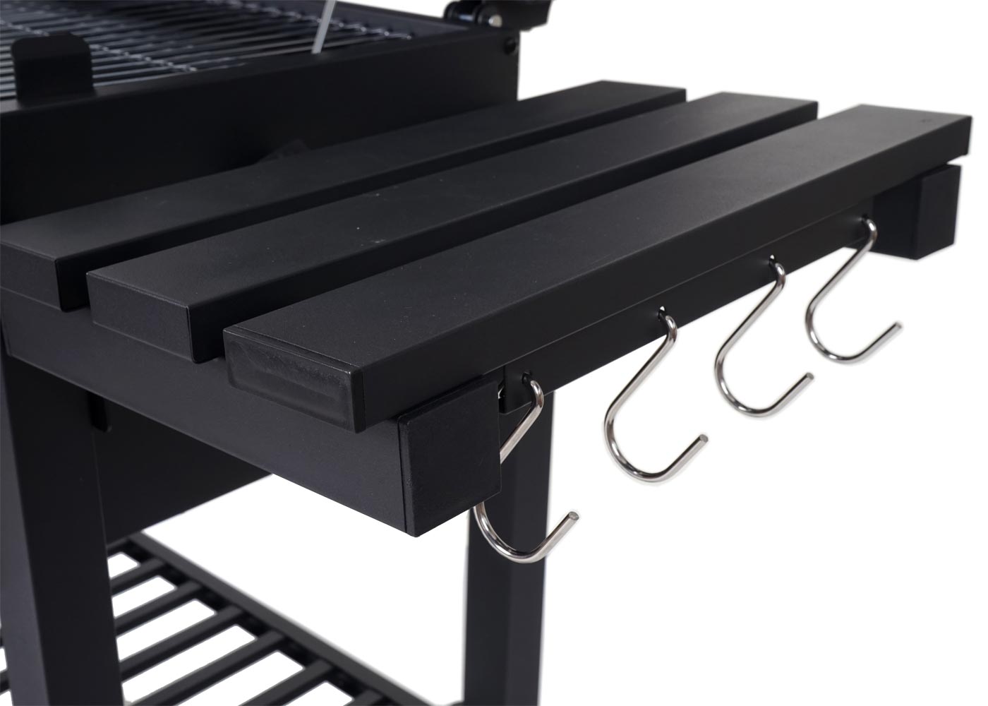 Grillwagen MCW-K93, Holzkohlegrill Standgrill Barbecue BBQ Gartengrill mit Deckel Ablagen, Stahl, 110x100x51cm schwarz