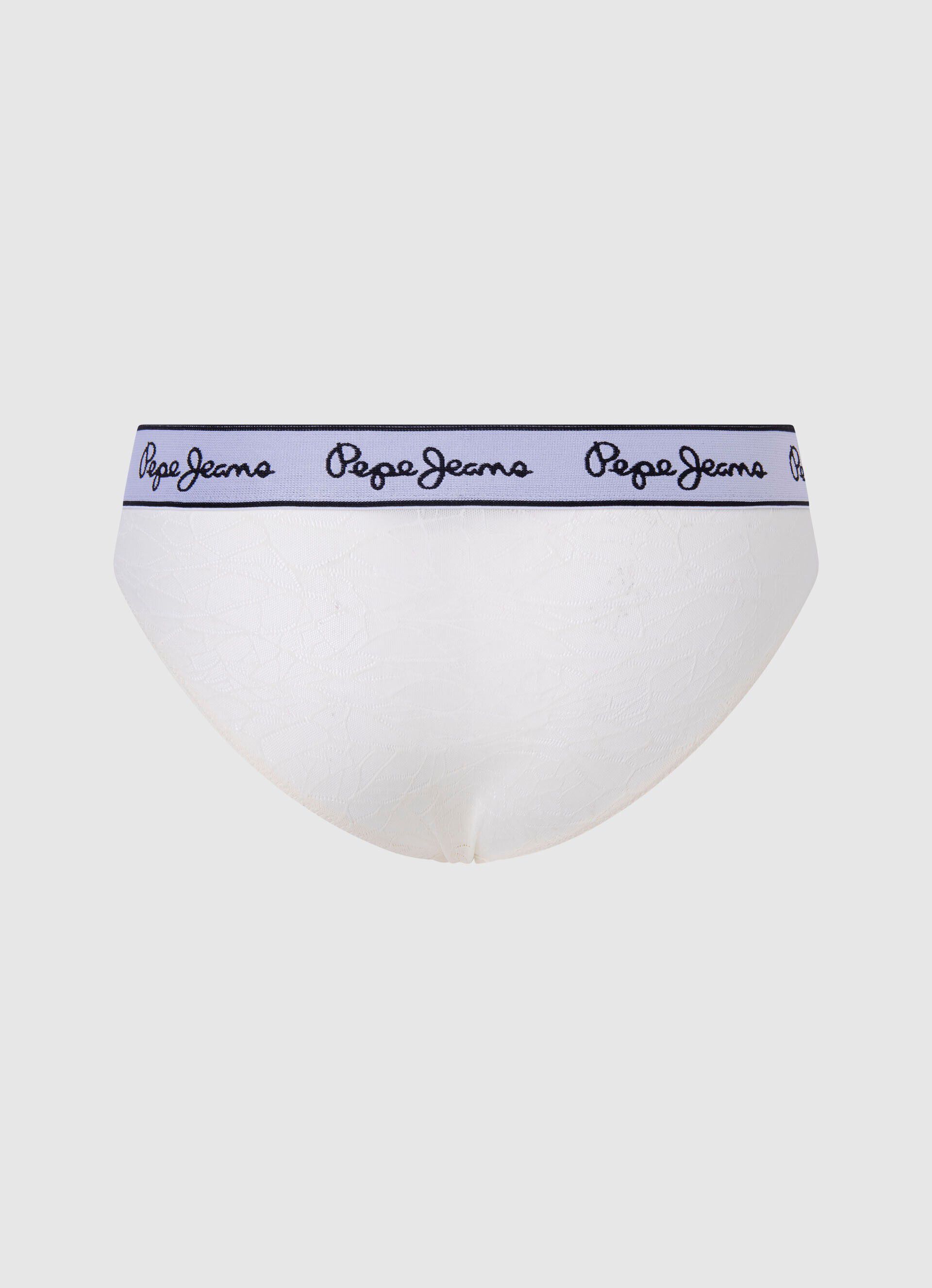 Calcinha biquíni de tela - branco mousse