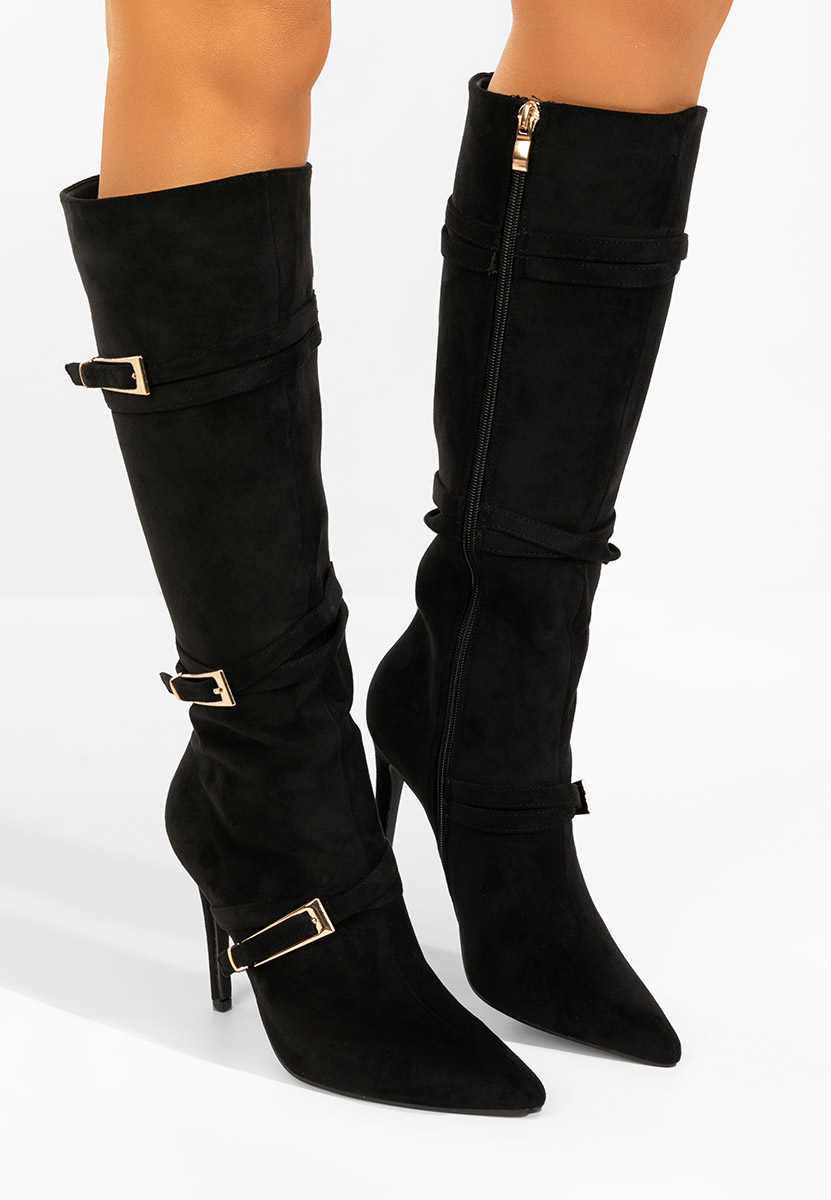 Bottes talons aiguilles noires Ernesia