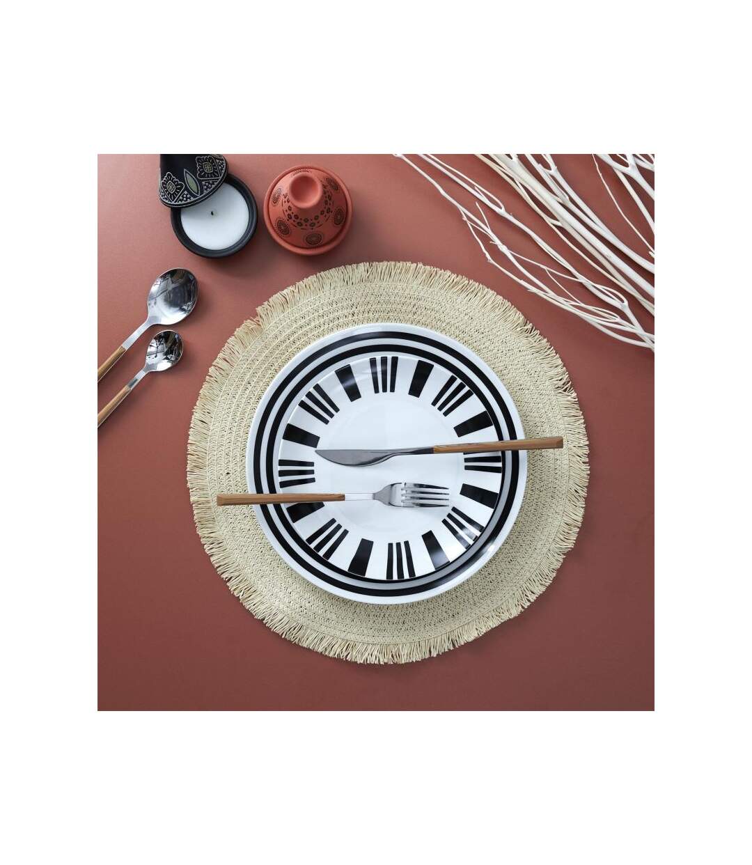 Paris Prix - Set De Table Déco mirage 38cm Beige