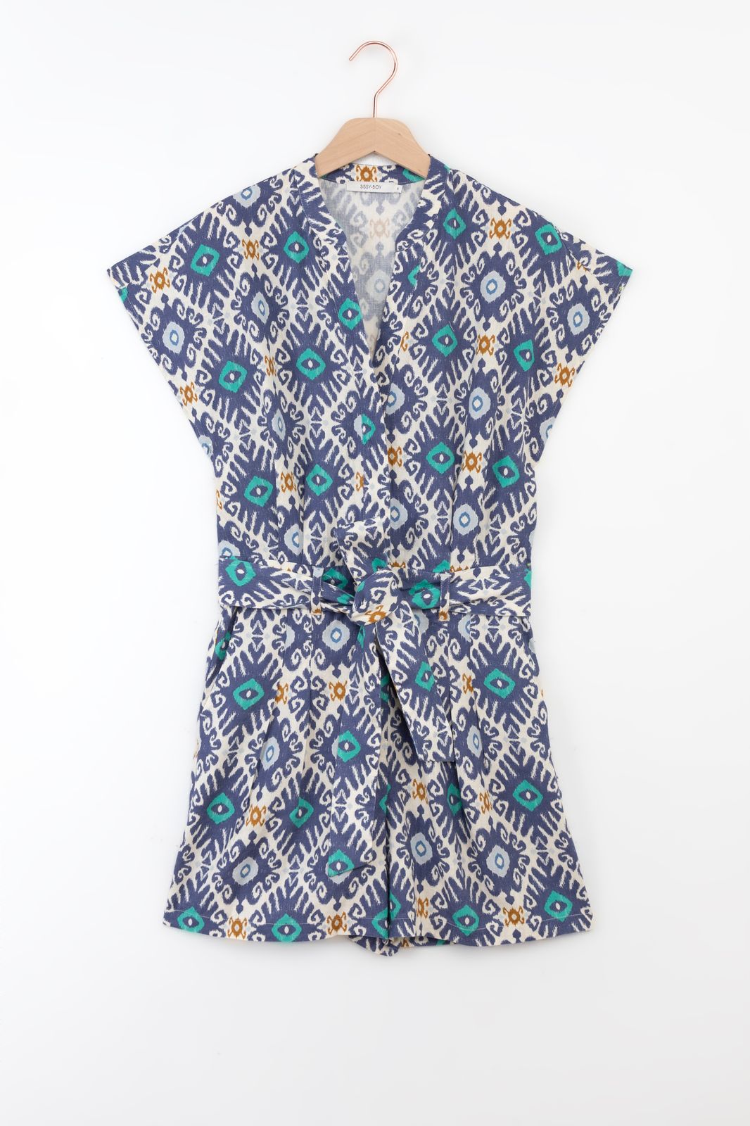 Blauwe playsuit met print