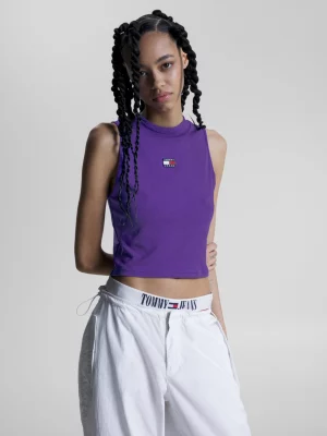 Regata cropped de gola alta com emblema