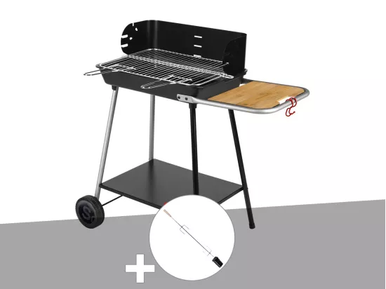 Barbecue charbon Florence Somagic + Kit tournebroche