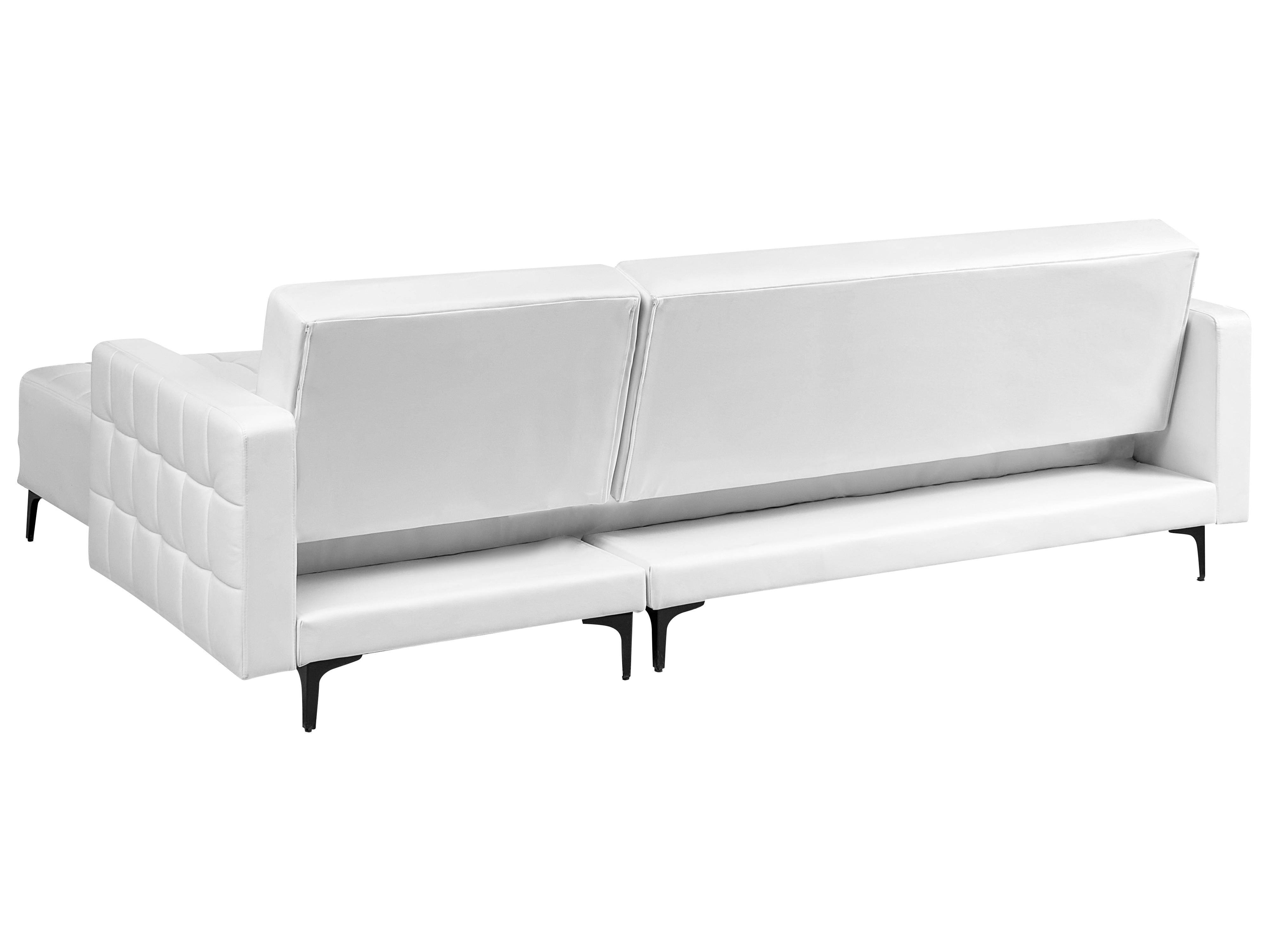 Modulaire hoekslaapbank 4-zits ABERDEEN Kunstleer Wit linkszijdig