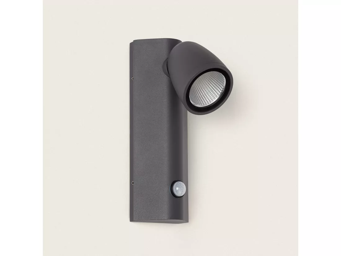 Applique Murale Extérieure LED 6W Aluminium avec Détecteur de Mouvement Abel Gris foncé