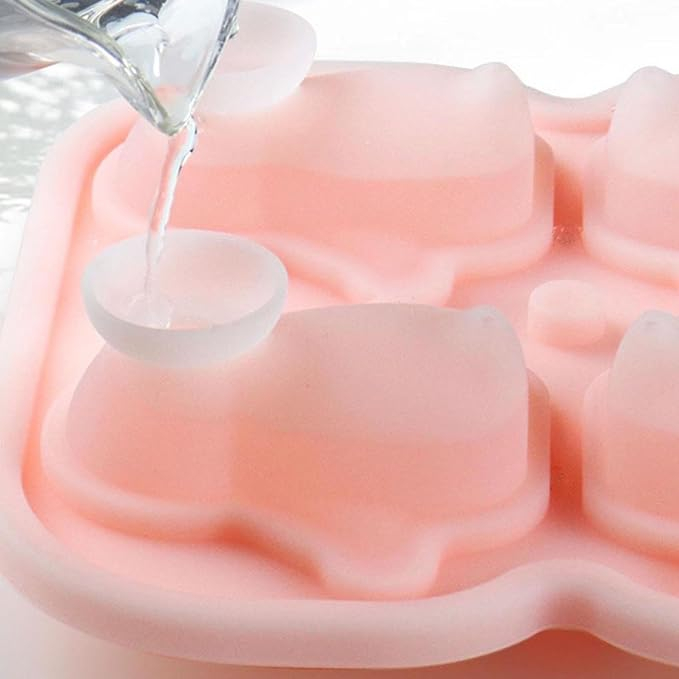 (4-fach) 3D Silikon Eiswürfel Form DIY Ice Cube Tray mit Deckel für Cocktails / Whisky / Softgetränke - Pinguin