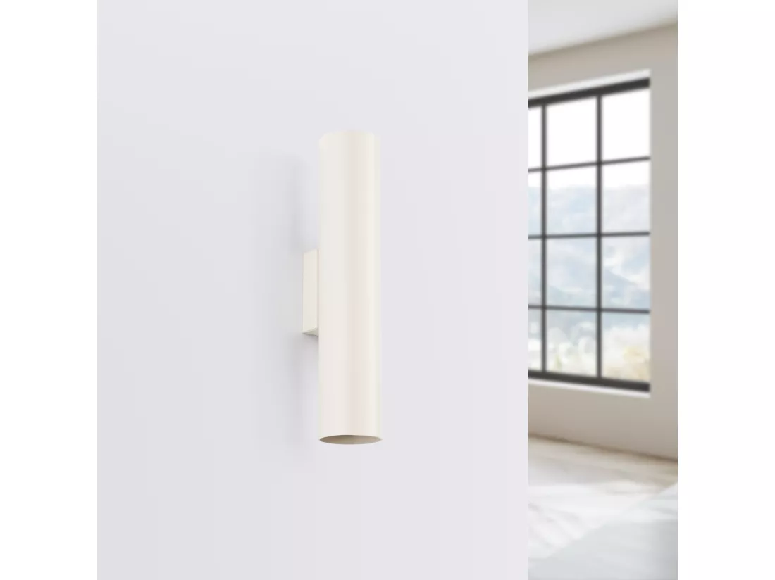 Applique Lagos grenier en acier - 2 sources lumineuses - L.6 x H.30 cm - beige