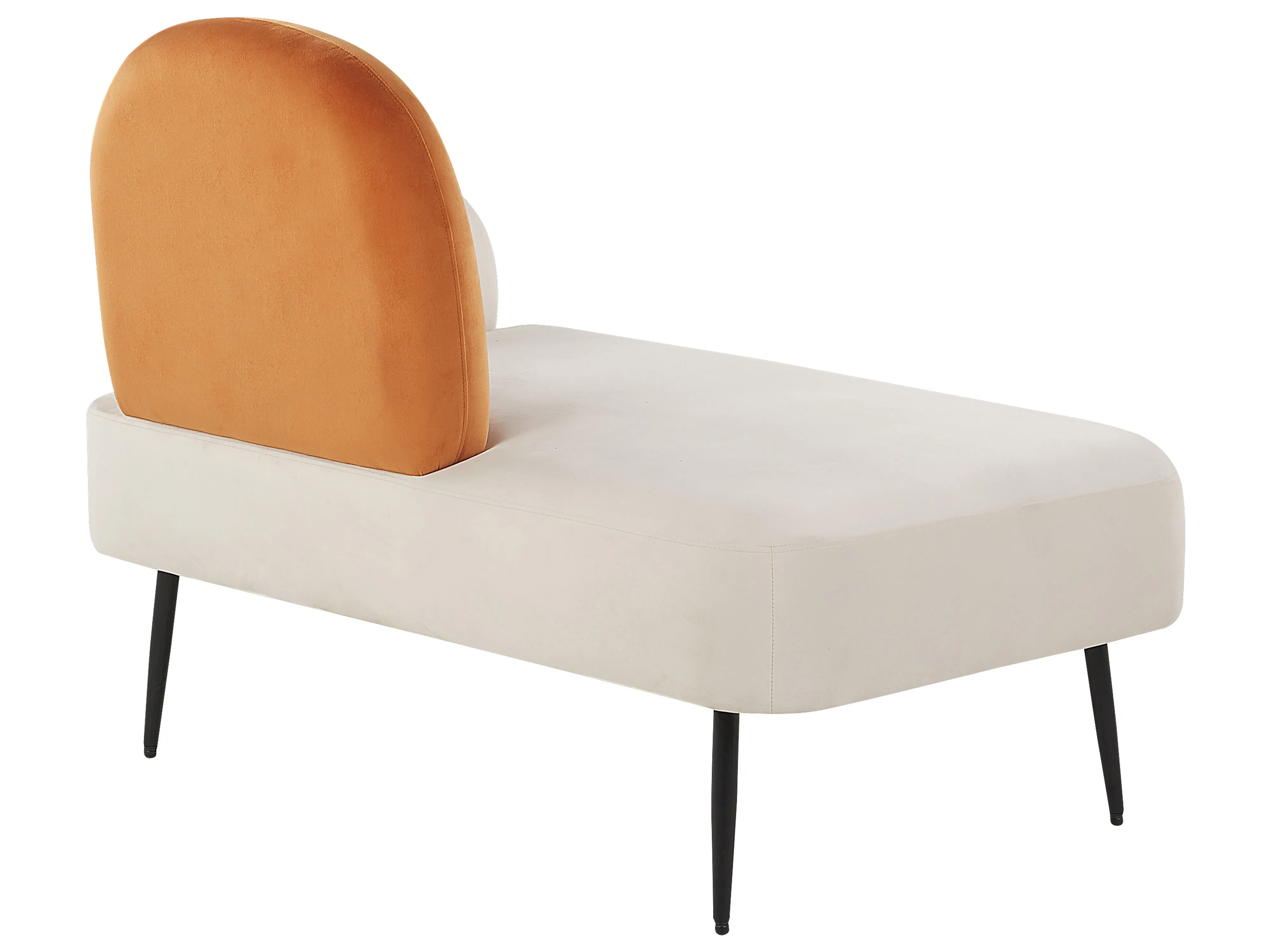 Rechtszijdige chaise longue ARCEY Fluweel Oranje