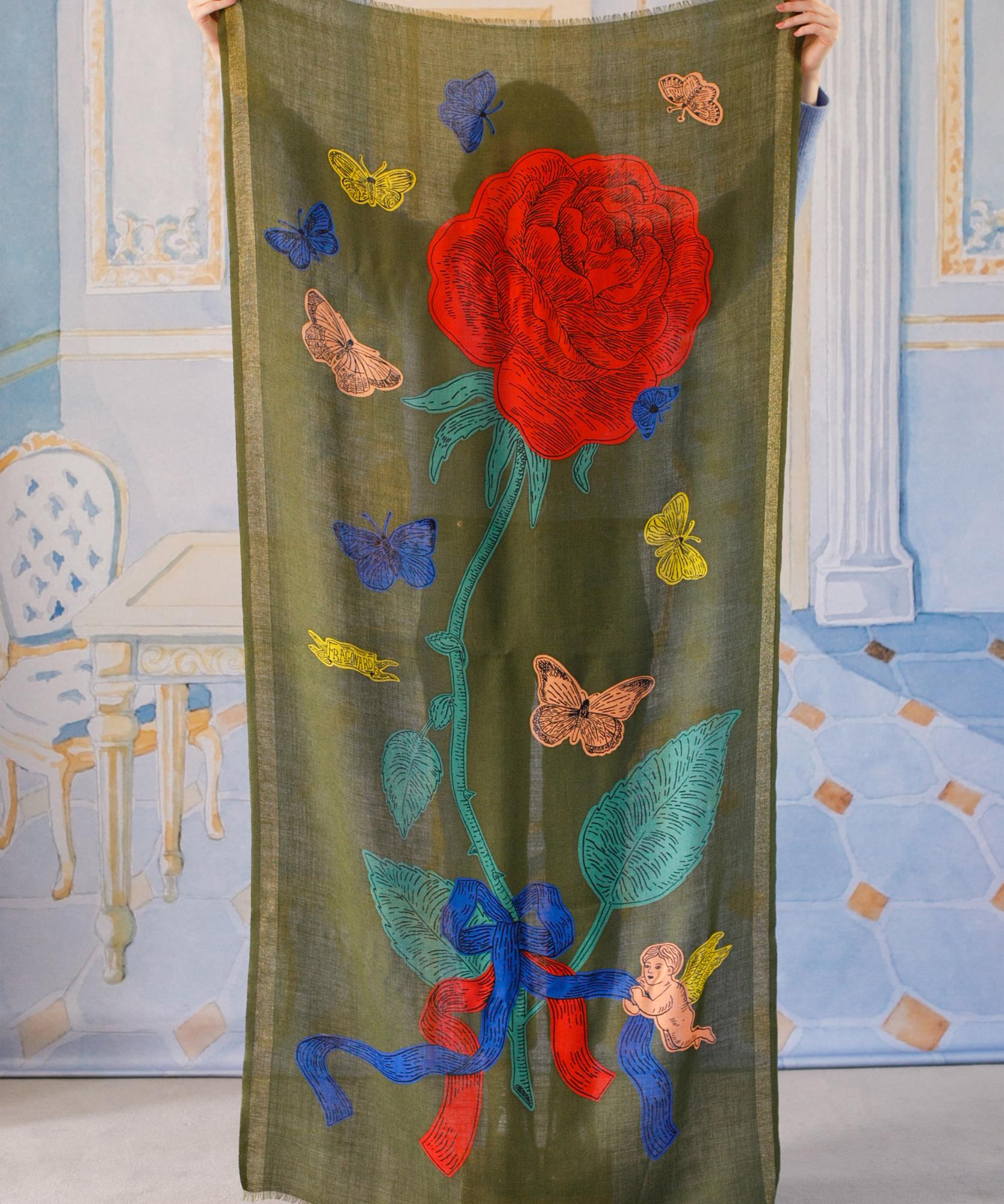 Châle Romance  80 x 180cm - Kaki