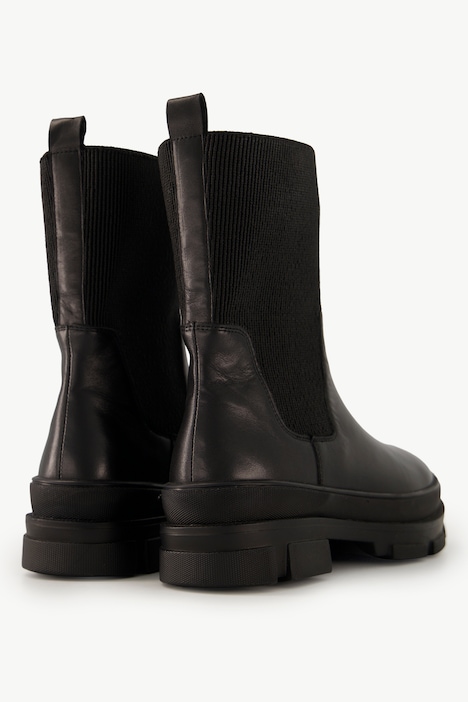 Leder-Boots, Elastikeinsatz, Fleecefutter, Weite H