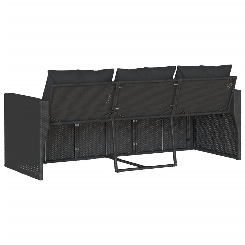 vidaXL - Tuinbank - Zwart - Poly rattan