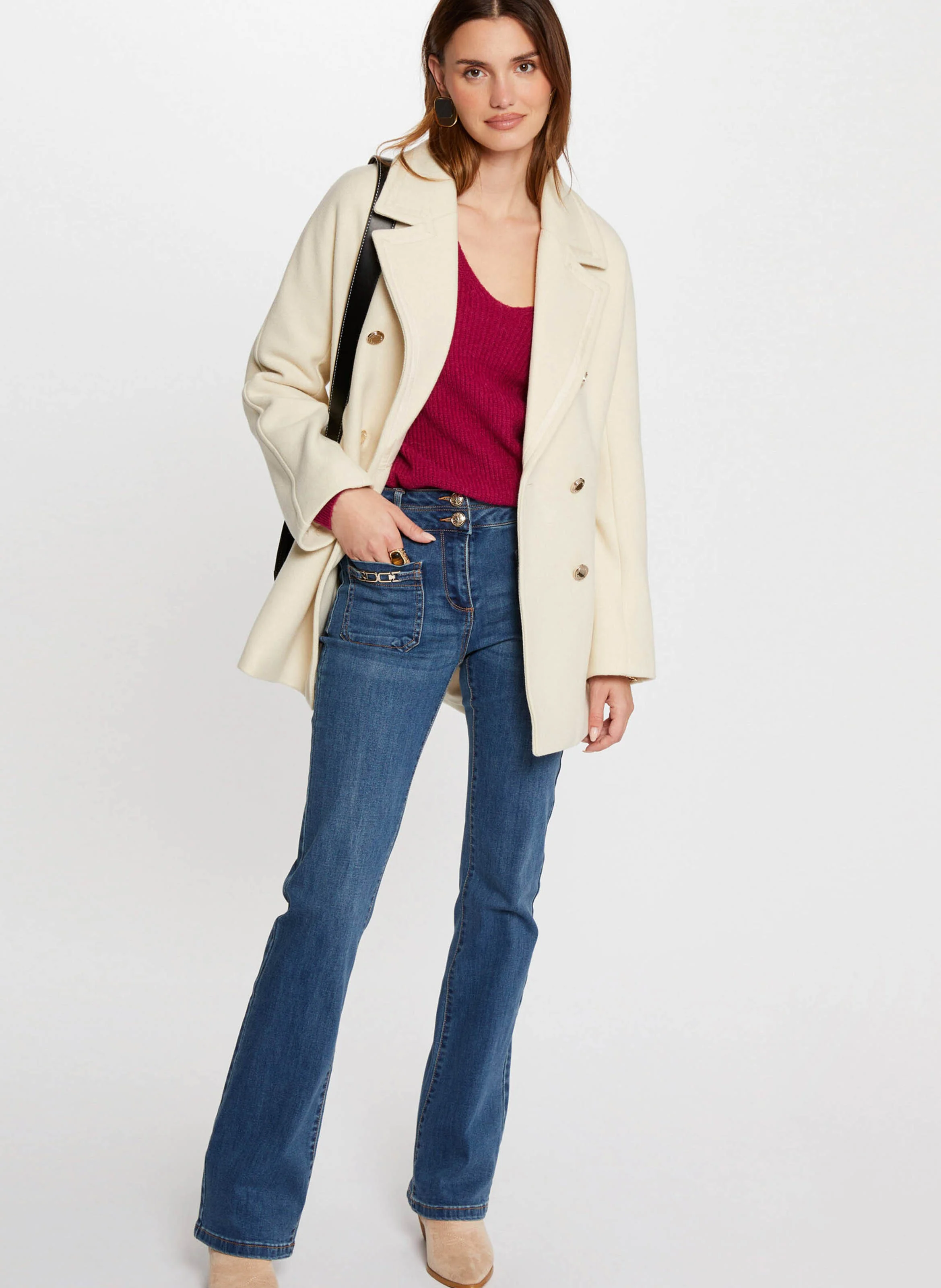 GAM - Manteau mi-long boutonné | Beige
