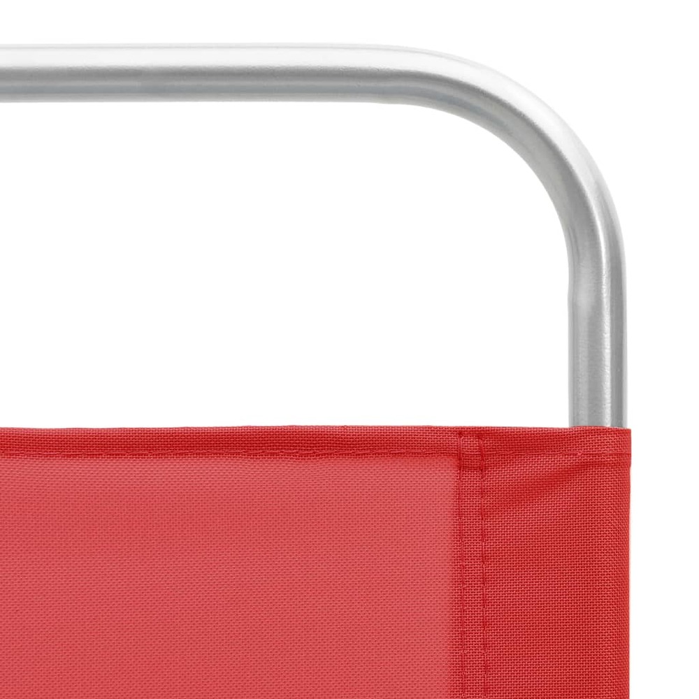 Chaises de plage pliables 2 pcs rouge tissu