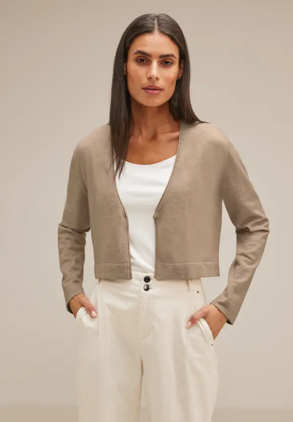Kurzer Cardigan - bleached sand melange