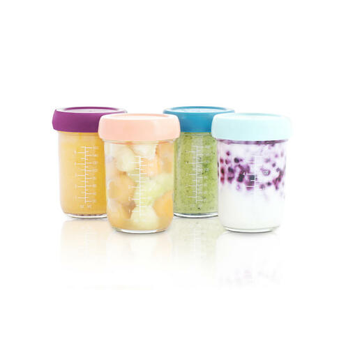 Babymoov Babybols - 4 Pots de Conservation en Verre 220 ml - Hermétiques - BABYMOOV