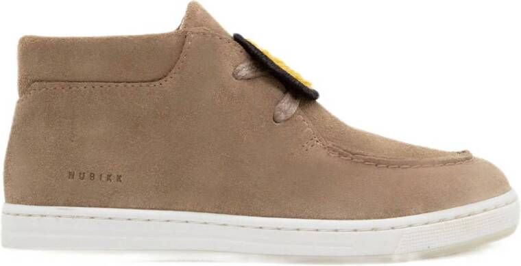 Nubikk suède veterboots taupe Bruin Jongens Suede Effen 29