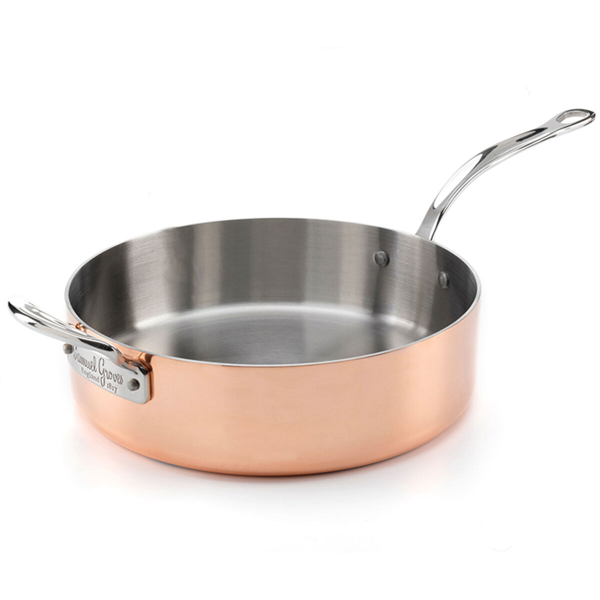 Samuel Groves Traktørpanne med lokk 26 cm, kobber