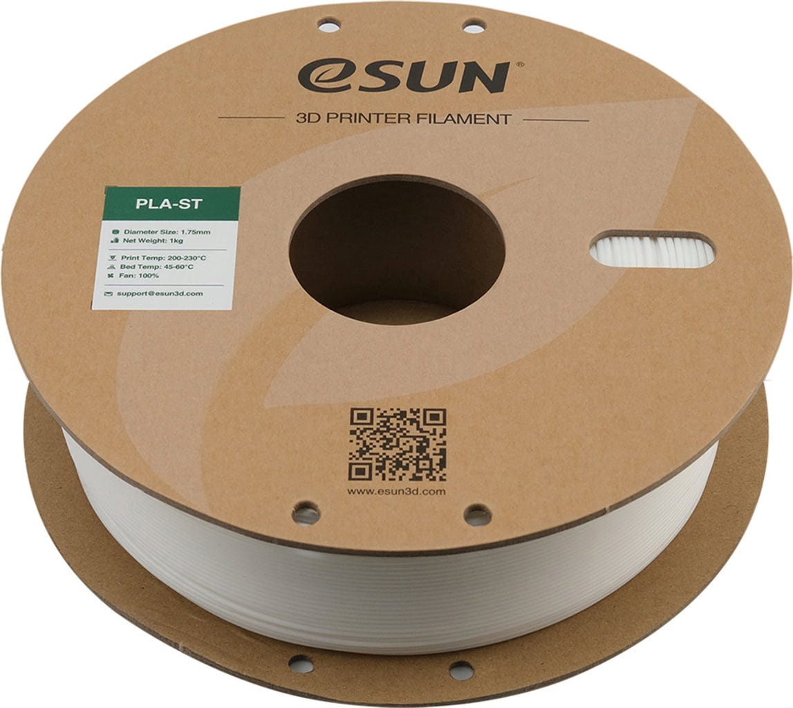 eSUN  PLA-ST White, 1,75 mm / 1000 g    Sehr robustes PLA-Filament mit hoher Schlagzähigkeit & Bruchdehnung