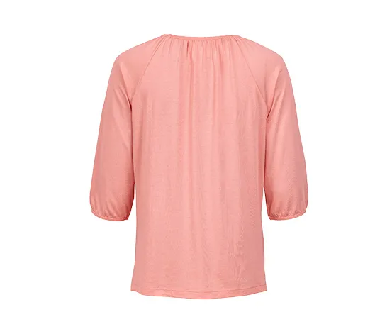 Shirt mit 3/4-Arm, koralle