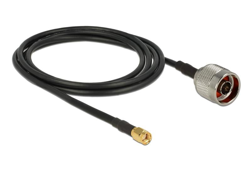 Delock Antennenkabel N-Type zu RP-SMA, 2 m Delock Antennenkabel N Stecker > RP-SMA Stecker CFD200 2.0 m low loss