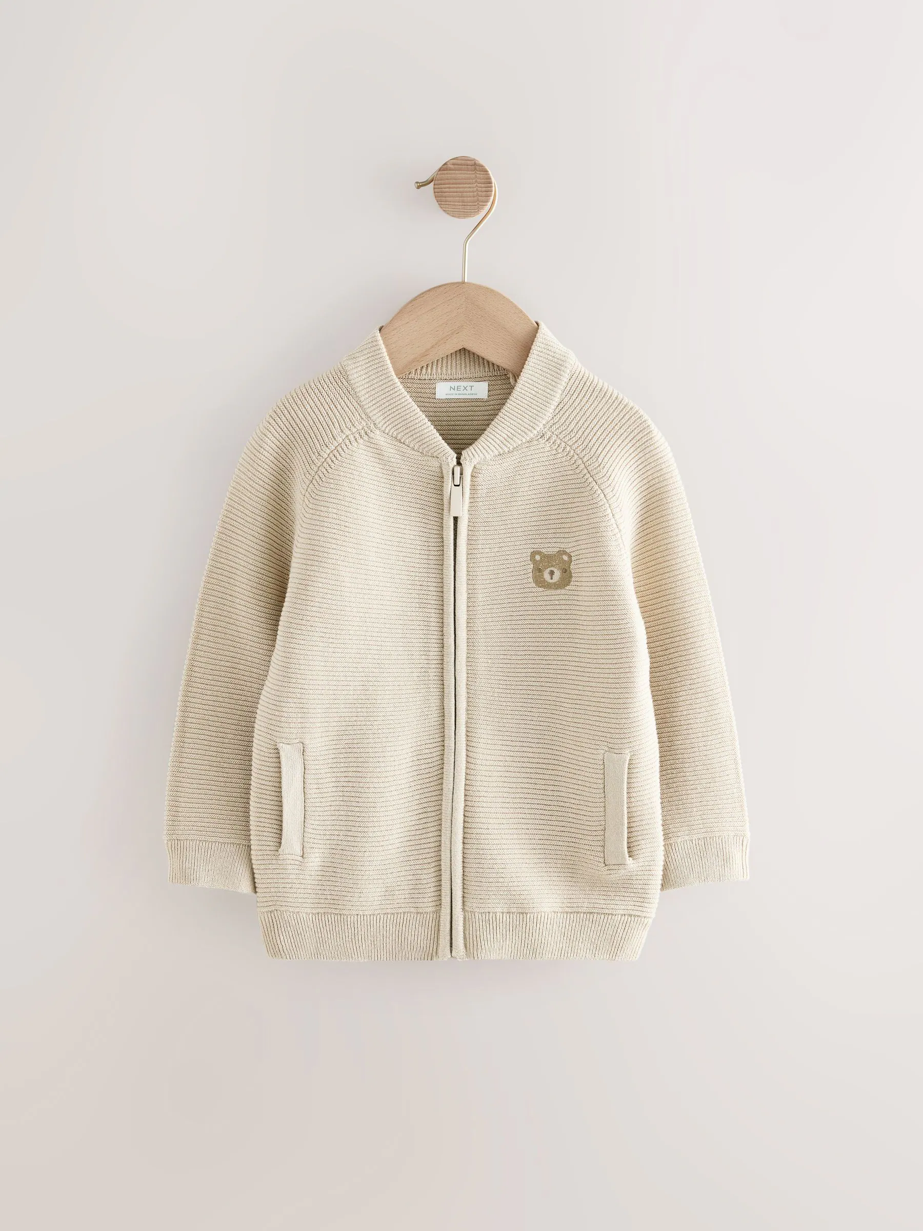 Neutraal met beren - Vest met ritssluiting (3 mnd-7 jr)
