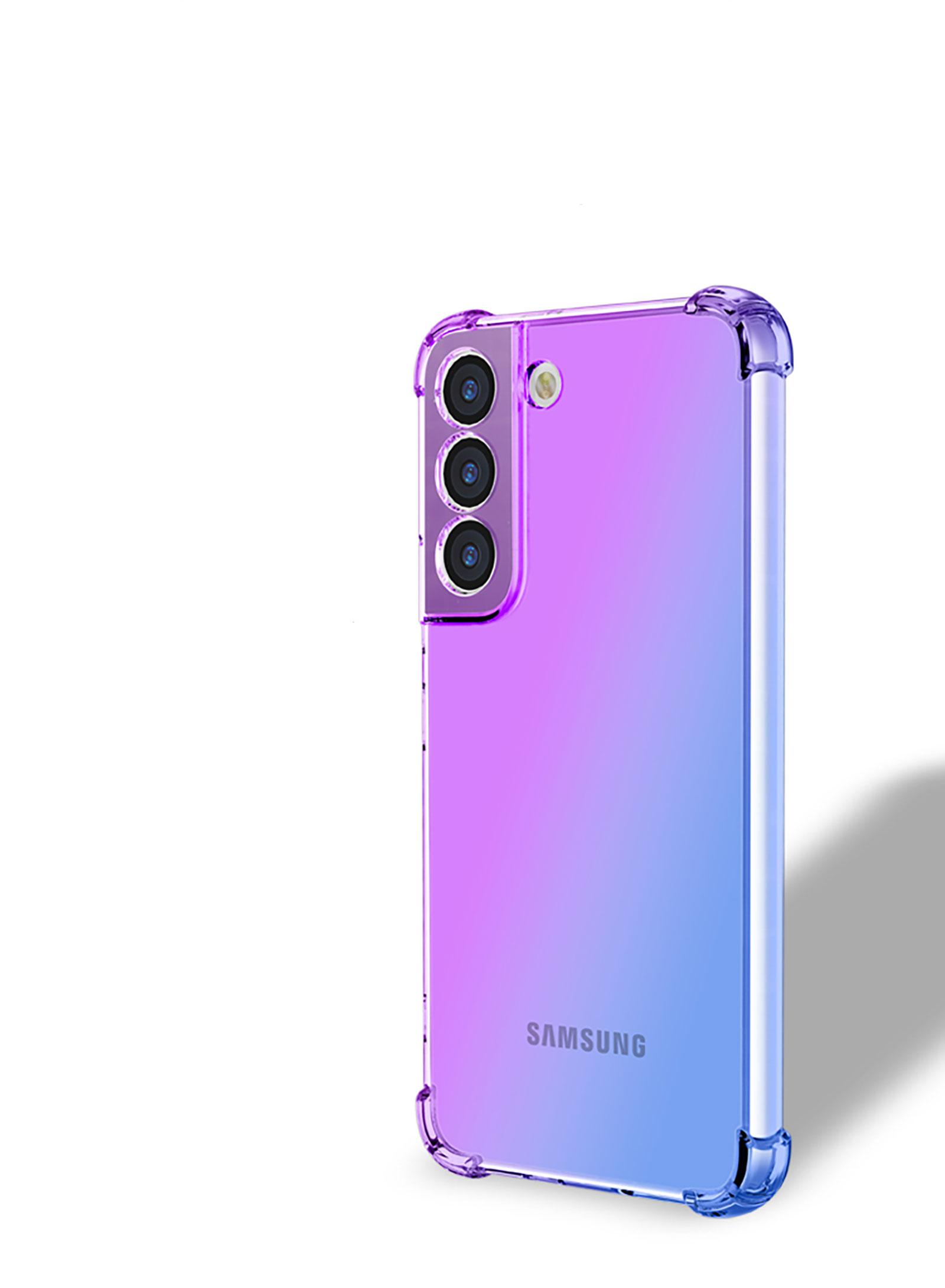 Samsung Galaxy S23 5G Gummi Hülle Air Cushion Fallschutz mit Farbverlauf - Lila / Rosa