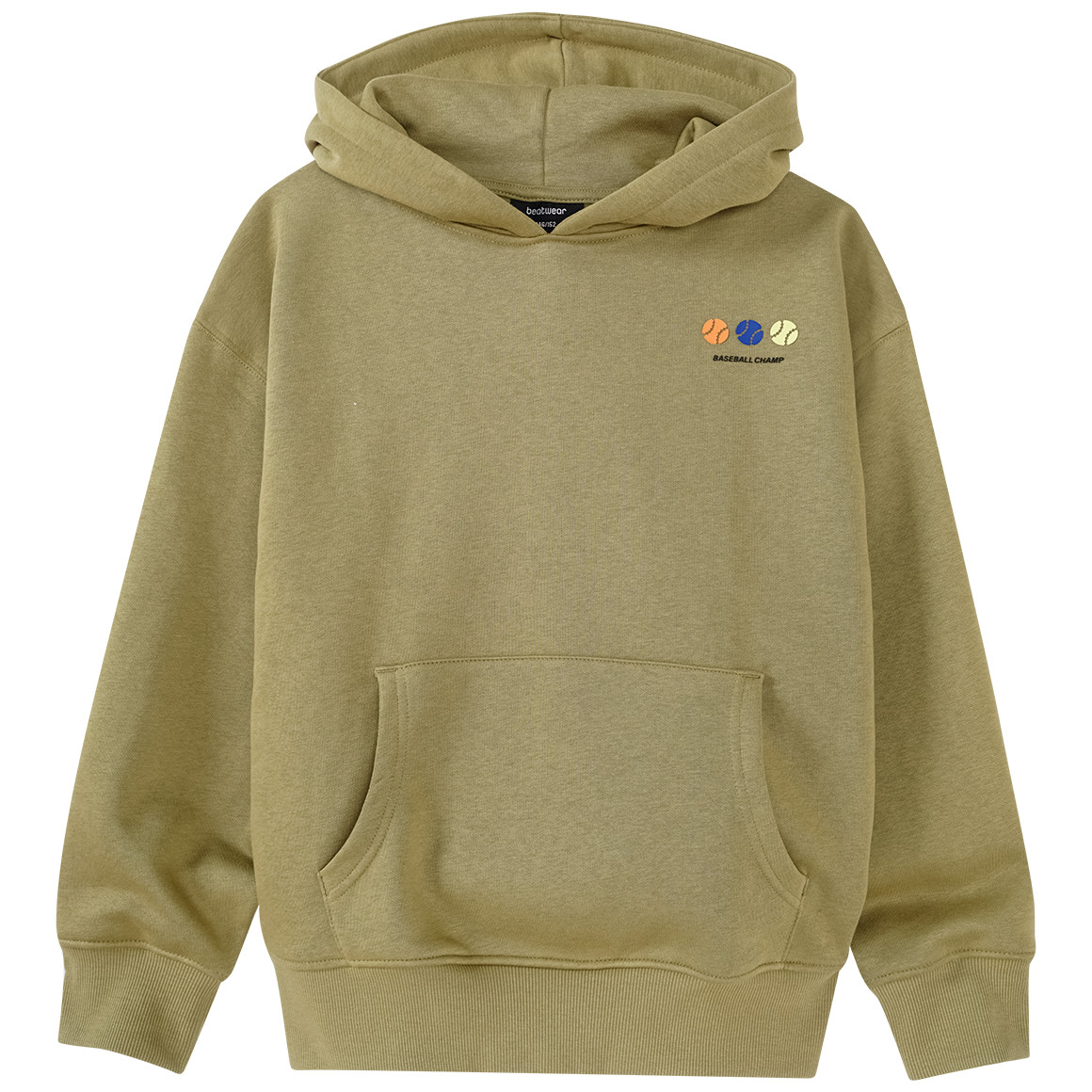 Beatwear Jungen Hoodie mit Rücken-Print oliv